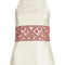 1960s Contessa Cream Silk Dress with Pink Embellished Waistband
