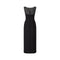 1960s Black Crepe and Georgette Column Dress
