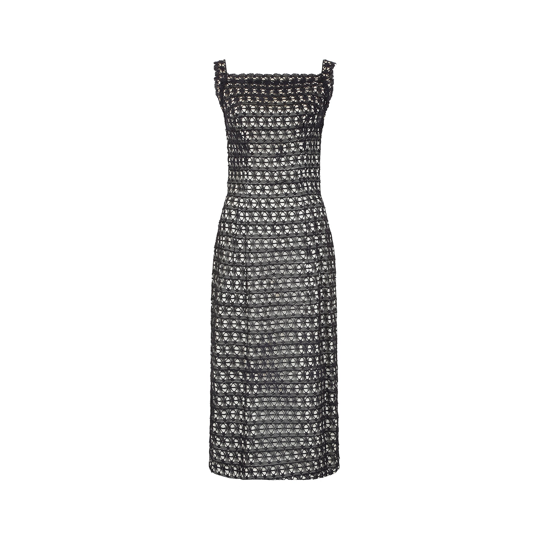 ARCHIVE - 1950s Monochrome Latticework Lace Dress