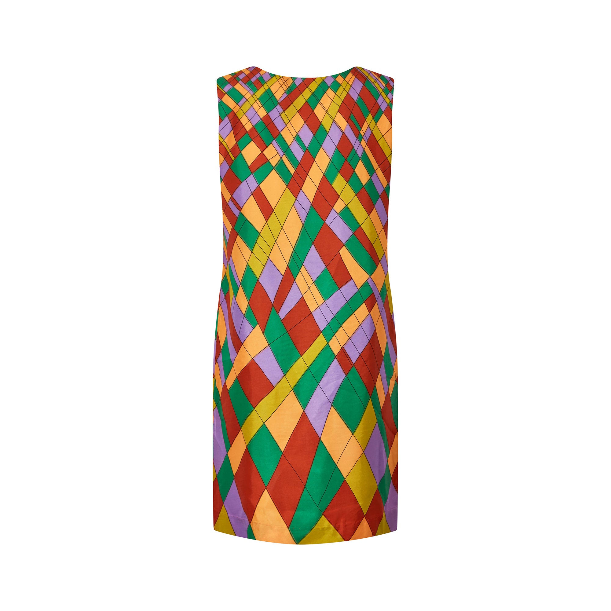 1960s Novelty Stained Glass Window Shift Dress
