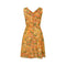 1960s Bright Feather Print and Gold Lame Dress