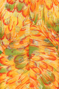 ARCHIVE - 1960s Bright Feather Print and Gold Lame Dress