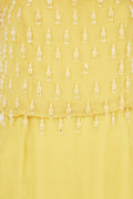 1960s French Couture Yellow Silk Chiffon Sequin Beaded Dress