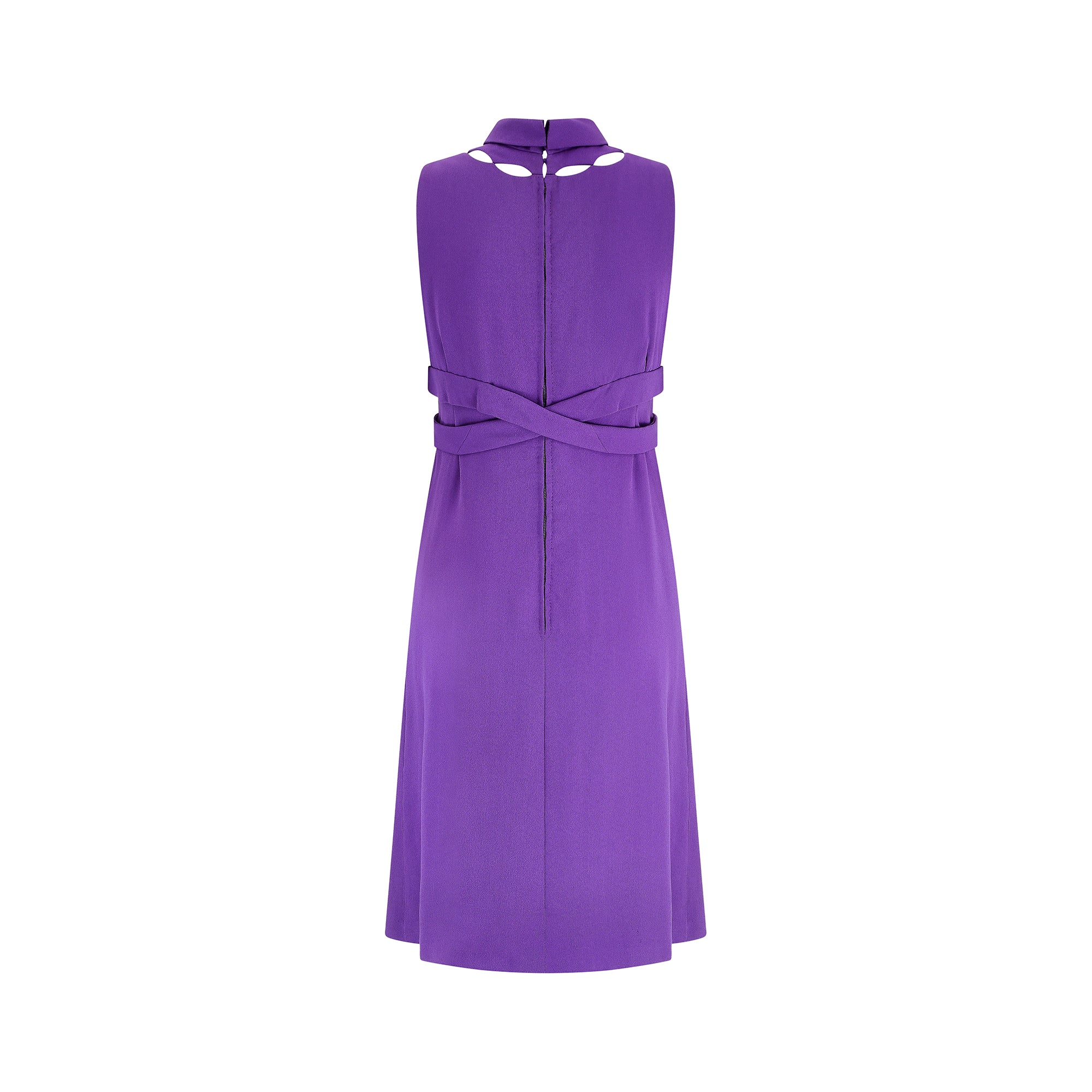 1960s Rahvis Couture Purple Crepe Mod Dress