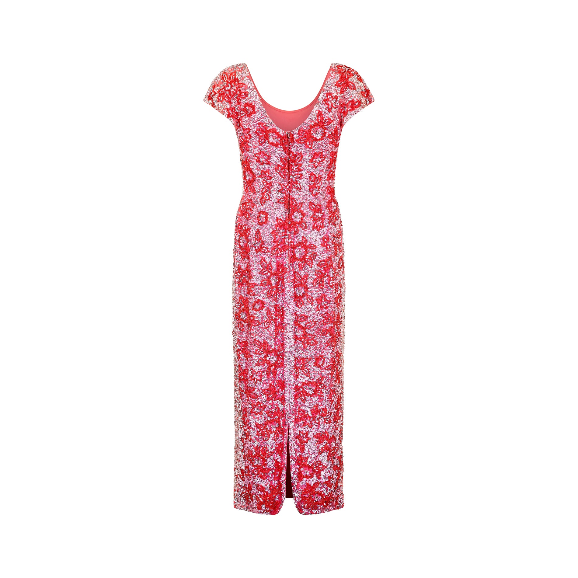 ARCHIVE - 1960s Bruce Arnold Red Sequin and Beaded Gown
