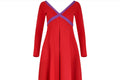 1960s Rudi Gernreich Red and Purple Wool Maxi Dress