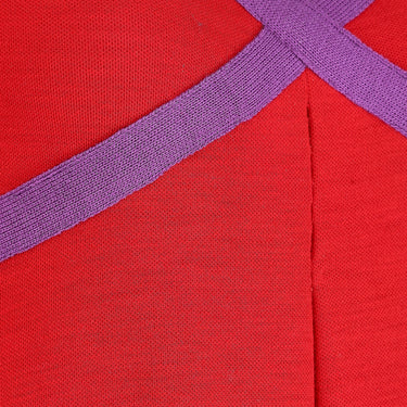 1969 Rudi Gernreich Red and Purple Wool Maxi Dress