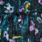 1960s Teal Blue Floral Three Quarter Sleeve Dress