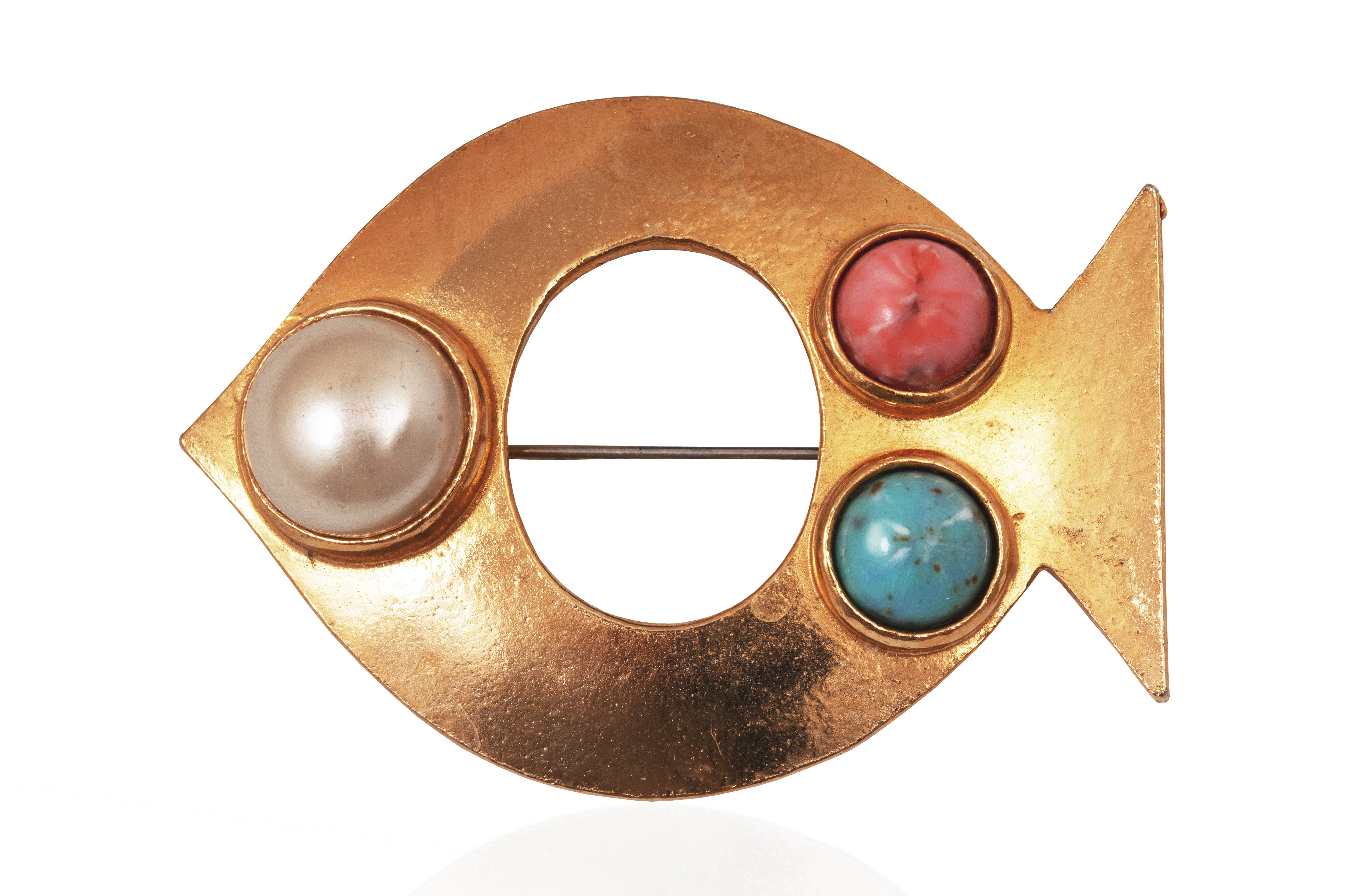 ARCHIVE: 1960s Yves Saint Laurent Gold Fish Brooch