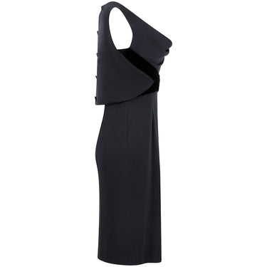 ARCHIVE - 1960s Balmain Demi-Couture Black Jersey and Velvet Cocktail Dress