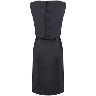 ARCHIVE - 1960s Balmain Demi-Couture Black Jersey and Velvet Cocktail Dress