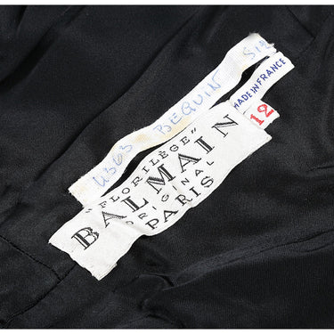 ARCHIVE - 1960s Balmain Demi-Couture Black Jersey and Velvet Cocktail Dress