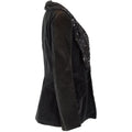 1960s Biba Early Woven Label Black Velvet and Sequin Lapel Jacket