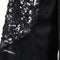 1960s Biba Early Woven Label Black Velvet and Sequin Lapel Jacket