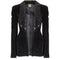 1960s Biba Early Woven Label Black Velvet and Sequin Lapel Jacket