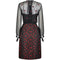 1960s Black and Red Polka Dot Demi Couture Dress and Jacket With Chiffon Bodice