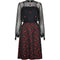 1960s Black and Red Polka Dot Demi Couture Dress and Jacket With Chiffon Bodice