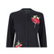 1960s Black Wool and Embroidered Satin Work Grape Applique Cardigan