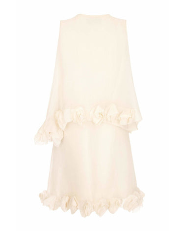 1960s Christian Dior Demi Couture Ivory Organza Dress & Jacket