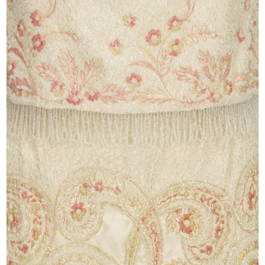 ARCHIVE: 1960s Cream and Peach Beaded Cocktail Dress