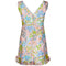 1960s Floral V Neck Mini Dress