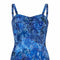 1960s French Couture Blue Floral Textured Silk Dress & Jacket Suit