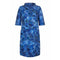1960s French Couture Blue Floral Textured Silk Dress & Jacket Suit