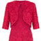 1960s French Couture Red Wool Applique Dress Suit