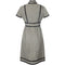 1960s Geoffrey Beene Grey Wool and Black Ribbon Trim Dress