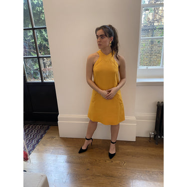 ARCHIVE - 1960s Geoffrey Beene Mustard Yellow Linen Mod Dress