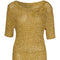 1960s Gold Ochre Ribbon Work Wiggle Dress With Bow Detail