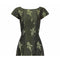 1960s Green Floral Metallic Brocade Dress