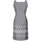 1960s Grey and White Paisley Print Dress Suit
