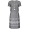1960s Grey and White Paisley Print Dress Suit