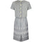 1960s Grey and White Paisley Print Dress Suit