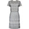 1960s Grey and White Paisley Print Dress Suit