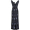 1960s Grey Metallic Brocade Evening Gown With Cross Over Detail