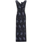 1960s Grey Metallic Brocade Evening Gown With Cross Over Detail