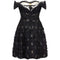 1960s Hardy Amies Couture Silk Organza Dress with Hand Made Net Flowers