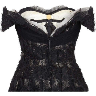 1960s Hardy Amies Couture Silk Organza Dress with Hand Made Net Flowers