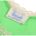1960s Harrods Emerald Green Lingerie Slip With Lace Windows