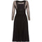 1960s Helena Barbieri Black Silk Chiffon Dress