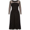 1960s Helena Barbieri Black Silk Chiffon Dress