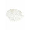 1960s Italian White Raffia Bridal Cap With Floral Design