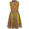 1960s Jack Bryan Multi-coloured Chiffon Dress With Roll Neck Detail