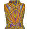 1960s Jack Bryan Multi-coloured Chiffon Dress With Roll Neck Detail
