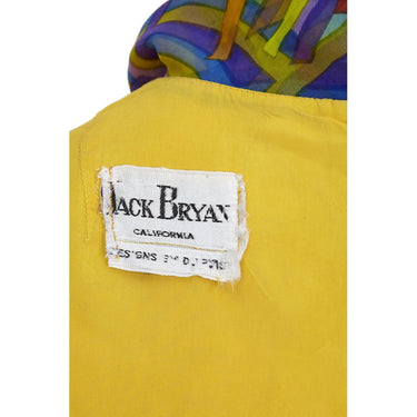ARCHIVE - 1960s Jack Bryan Multi-coloured Chiffon Dress With Roll Neck Detail