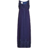 1960s Jean Varon Midnight Blue Evening Gown With Ruffle Detail