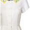 1960s Jennifer Lee Irish Linen White Floral Embroidered Dress