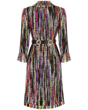 1960s Klevenhands Couture Woven Wool Dress With Matching Belt